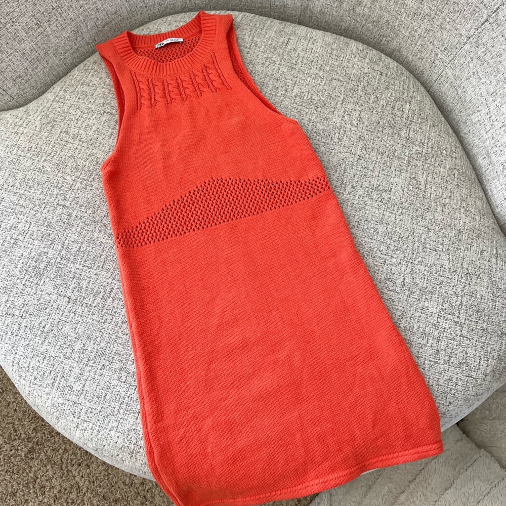 Zara Orange Knit Dress